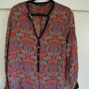 women's long sleeve printed blouse